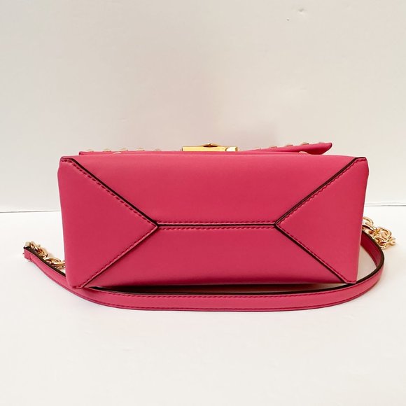 Michael Kors CECE Medium Flap Shoulder Crossbody Leather Bag French Pink - Picture 8 of 13